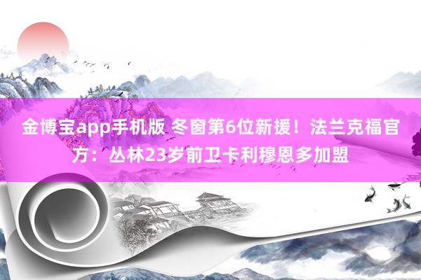 金博宝app手机版 冬窗第6位新援！法兰克福官方：丛林23岁前卫卡利穆恩多加盟