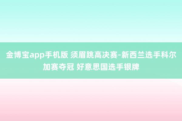 金博宝app手机版 须眉跳高决赛-新西兰选手科尔加赛夺冠 好意思国选手银牌