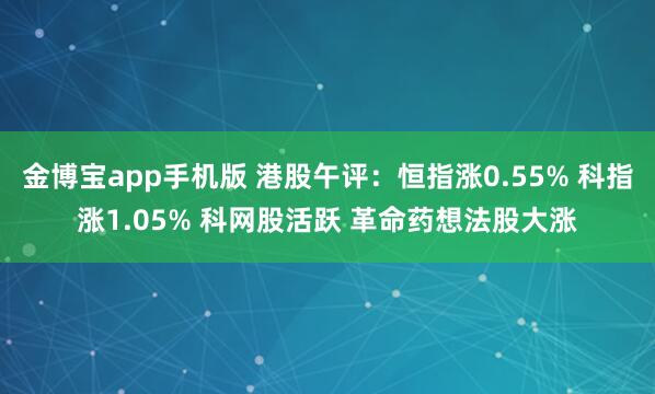 金博宝app手机版 港股午评：恒指涨0.55% 科指涨1.05% 科网股活跃 革命药想法股大涨