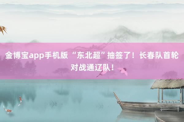 金博宝app手机版 “东北超”抽签了！长春队首轮对战通辽队！