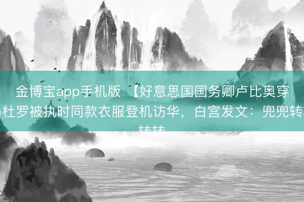 金博宝app手机版 【好意思国国务卿卢比奥穿马杜罗被执时同款衣服登机访华，白宫发文：兜兜转转