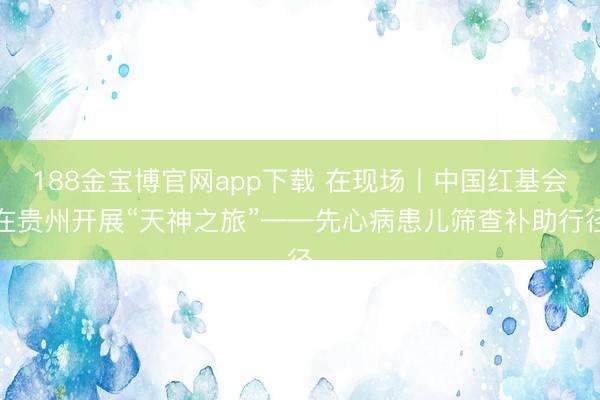 188金宝博官网app下载 在现场丨中国红基会在贵州开展“天神之旅”——先心病患儿筛查补助行径