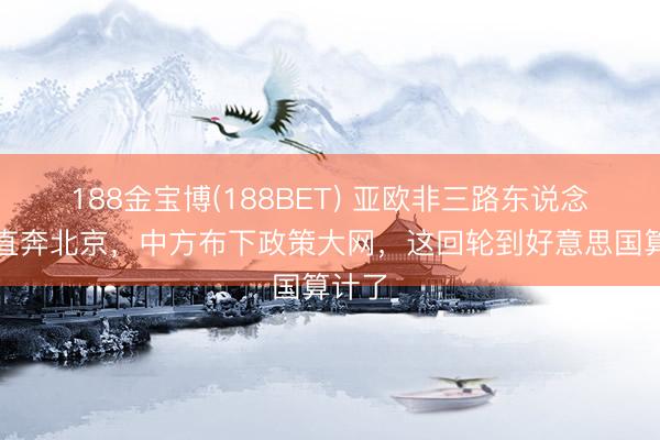 188金宝博(188BET) 亚欧非三路东说念主马直奔北京，中方布下政策大网，这回轮到好意思国算计了